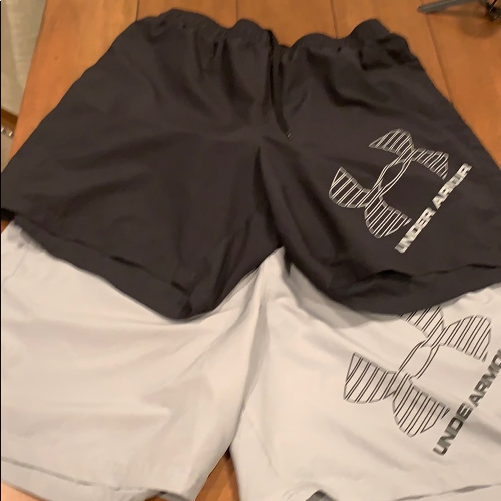 Two pairs of under armor drawstring shorts